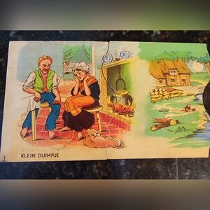 Vintage Dutch/ Holland Wooden Puzzle ☆Tom Thumb ☆ " Klein Duimpje " 43"×5"